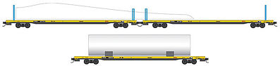 Micro-Trains 894Flatcar w/Wind Turbine Load (3) TTX N Scale Model Train Freight Car Set #99301340