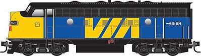 Micro-Trains 4-Car Passenger Set - Ready to Run 3 Streamlined Coaches, 1 Modernized Business Car, VIA Rail Canada (blue, yel - Z-Scale