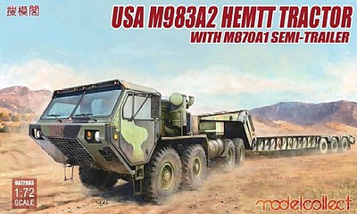 Model-Collect US M983A2 HEMTT Tractor & M870A1 Semi-Trailer Plastic Model Military Vehicle 1/72 #72083