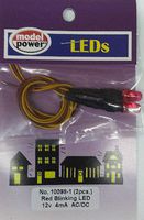 Model-Power 12 volt Red Blink LED with Resistor Model Railroad Light Bulb #100981