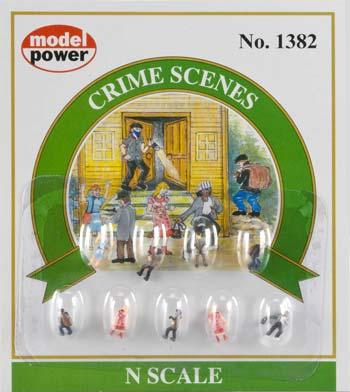 Model-Power Crime Scenes Figures (9) N Scale Model Railroad Figure #1382