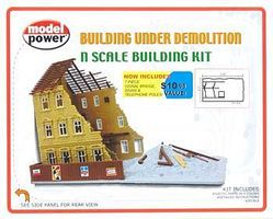 Model-Power Building Under Demolition Kit N Scale Model Railroad Building #1500