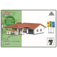 Model-Power Service Station/Mart Kit N Scale Model Railroad Building #1596