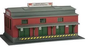Model-Power Central Meat & Produce Built-Up N Scale Model Railroad Building #2620