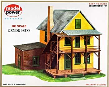 Model-Power Rooming House Kit - 6-1/4 x 6-1/2 16 x 16.5cm - HO-Scale