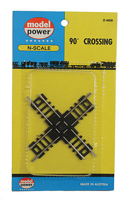 Model-Power 90-Degree Crossing N Scale Nickel Silver Model Train Track #4959