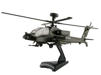 Model-Power Apache Helicopter HO Diecast Model Helicopter 1/100 scale #5600