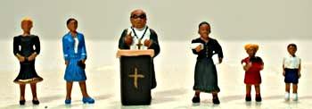 Model-Power Pastor/Congregants with Pulpit HO Scale Model Railroad Figure #5737
