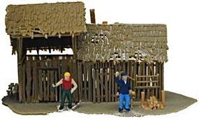 Model-Power Old Storage Shed Built-Up with 2 Figures HO Scale Model Railroad Building #641