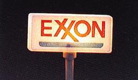 Model-Power Exxon Gas Station Signs pkg(2) HO Scale Model Railroad Roadway Sign #705