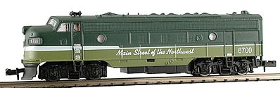 Model-Power EMD FP7A Phase II Northern Pacific N Scale Model Train Diesel Locomotive #87451