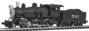 Model-Power 2-6-0 Mogul DCC Compatible Santa Fe N Scale Model Train Steam Locomotive #87611