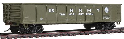 Model-Power 40 Gondola US Army HO Scale Model Train Freight Car #98510