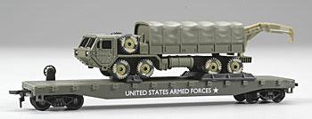 Model-Power Army 51' Flatcar w/Lift Truck HO #98650