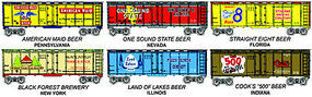 Model-Power 41' Reefer Beer Can Cars 6-Pack HO Scale Model Train Freight Car #98706