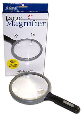 Magnifiers-Inc 5 Large Round Magnifier 2x & 6x Power