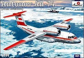 A-Model-From-Russia Antonov An74 Polar Soviet Commercial/Cargo Plastic Model Airplane Kit 1/144 Scale #1421