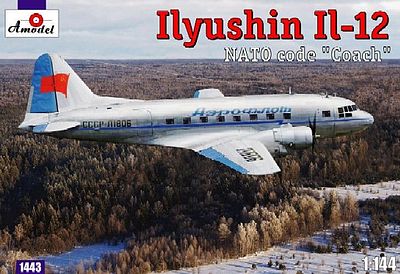 A-Model-From-Russia IL12 NATO Coach Soviet Passenger/Transport Plastic Model Airplane Kit 1/144 Scale #1443