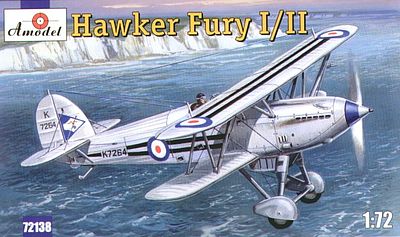 A-Model-From-Russia Hawker Fury I/II USAF BiPlane Fighter Plastic Model Airplane Kit 1/72 Scale #72138