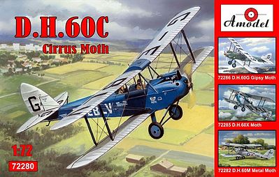 A-Model-From-Russia DH60C Cirrus Moth 2-Seater Biplane Plastic Model Airplane Kit 1/72 Scale #72280