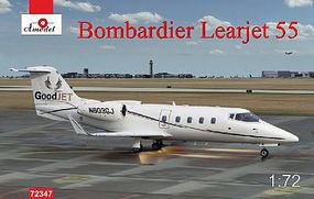 A-Model-From-Russia Bombardier Learjet 55 Business Jet (New Tool) Plastic Model Airplane Kit 1/72 Scale #72347