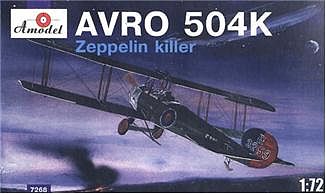 A-Model-From-Russia Avro 504K Zeppelin Killer Single-Seater Fighter Plastic Model Airplane Kit 1/72 #7268