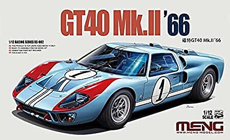 Meng 66 Ford GT40 MK.II Plastic Model Car Vehicle Kit 1/12 Scale #rs002