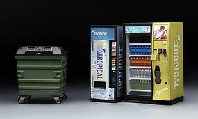 Meng Soda Vending Machines + Dumpster Plastic Model Diorama Kit 1/35 Scale #sps018