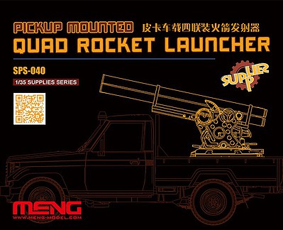 Meng Pickup Mounted Rocket Launcher Plastic Model Military Vehicle Kit 1/35 Scale #sps040