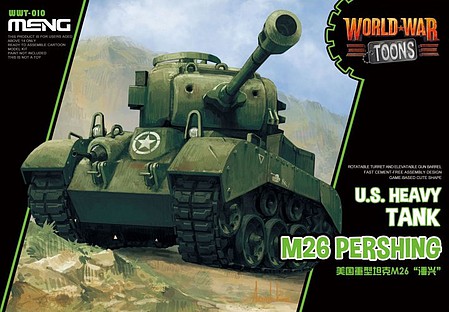 Meng U.S. Heavy M26 Pershing Toons Plastic Model Military Vehicle Kit #wwt010