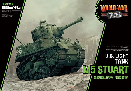 Meng M5 Stuart US Light Tank Toons Plastic Model Military Vehicle Kit #wwt012