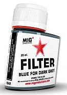 MIG Enamel Blue Filter for Dark Grey 35ml Bottle (Re-Issue) Hobby and Model Enamel Paint #f240