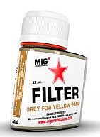 MIG Enamel Grey Filter for Yellow Sand 35ml Bottle (Re-Issue) Hobby and Model Enamel Paint #f400