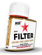MIG Enamel Ochre Filter for Light Sand 35ml Bottle (Re-Issue) Hobby and Model Enamel Paint #f401