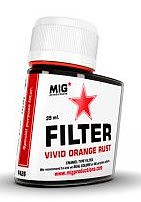 MIG Enamel Vivid Orange Rust Filter 35ml Bottle (Re-Issue) Hobby and Model Enamel Paint #f426