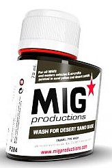 MIG Enamel Wash for Desert Sand Base 75ml Bottle Hobby and Model Enamel Paint #p284