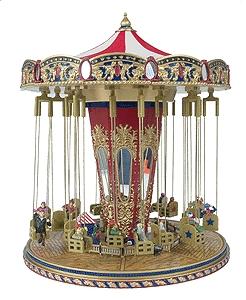 Mr-Christmas World's Fair Annimated Music Box Swing Carousel (Plays 15 ...