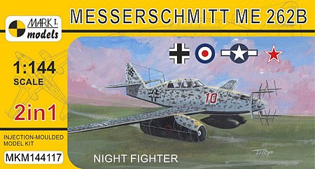 Mark-I Messerschmitt Me262B Night Fighter (2 in 1) Plastic Model Aircraft Kit 1/144 Scale #144117