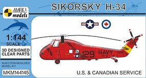 Mark-I Sikorsky H34 US & Canadian Service Helicopter Plastic Model Helicopter Kit 1/144 #144145