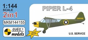 Mark-I Piper L4 US Service Aircraft (2 in 1) Plastic Model Aircraft Kit 1/144 Scale #144155