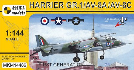 Mark-I Harrier GR1/AV8A/AV8C First Generation Attack Plastic Model Aircraft Kit 1/144 Scale #14486
