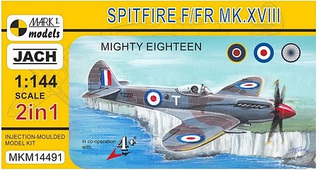 Mark-I Spitfire XIII Mighty Eighteen Fighter 2 in 1 Plastic Model Aircraft Kit 1/144 Scale #14491