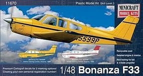 Minicraft Beechcraft Bonanza F33 Straight Tail Debonair Plastic Model Airplane Kit 1/48 #11670
