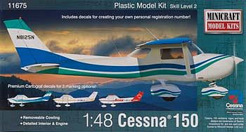 Minicraft Cessna 150 Plastic Model Airplane Kit 1/48 Scale #11675