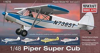 Minicraft Piper Super Cub Plastic Model Airplane Kit 1/48 Scale #11678
