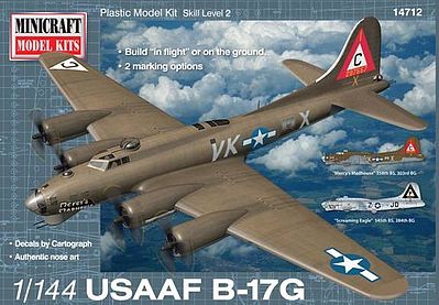 Minicraft B-17G USAAF Mercys Madhouse w/2 Marking Option Plastic Model Airplane Kit 1/144 #14712