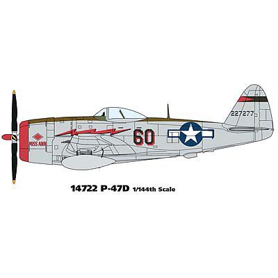 Minicraft P-47D USAAF w/2 Marking Options Plastic Model Airplane Kit 1/144 Scale #14722