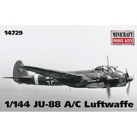 Minicraft JU-88 A/C Luftwaffe Plastic Model Airplane Kit 1/144 Scale #14729