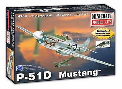 Minicraft P51D Mustang Aircraft Plastic Model Airplane Kit 1/144 Scale #14739