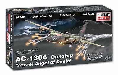 Minicraft AC-130A Gunship Aircraft Plastic Model Airplane Kit 1/144 Scale #14742